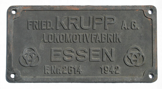 Resin copy of an original plate  Fried Krupp AG Essen 1942