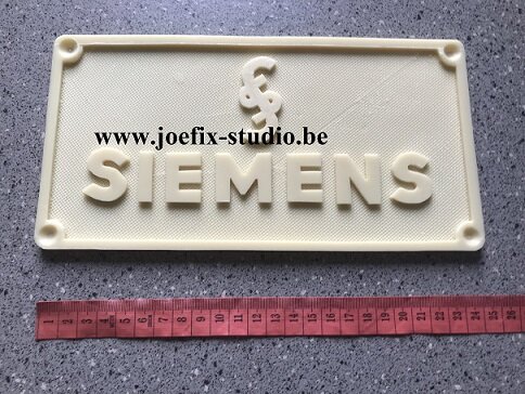 Resin copy of an  original plate Siemens with logo