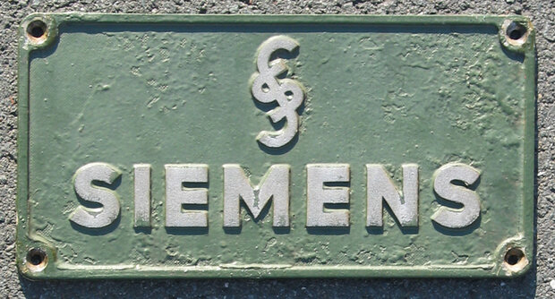 Resin copy of an  original plate Siemens with logo
