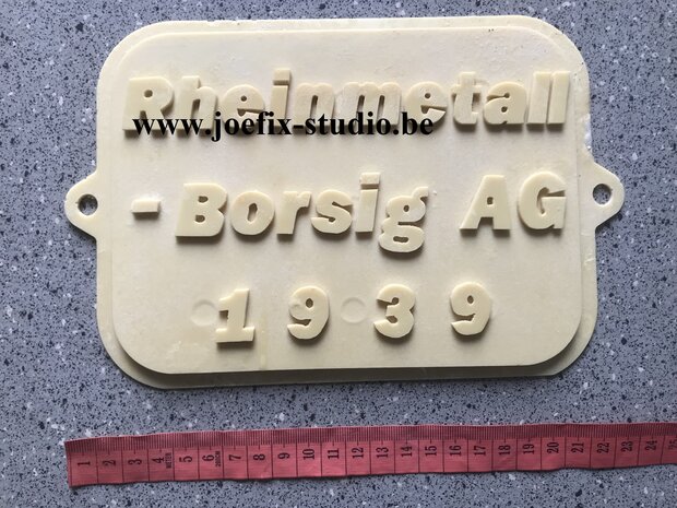 Resin copy of an  original plate karl-M&ouml;ser