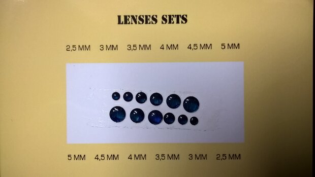 Headlights blue, round set 2.5 - 5 mm