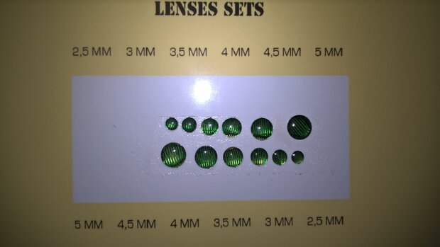 Headlights green, round set 2.5 - 5 mm