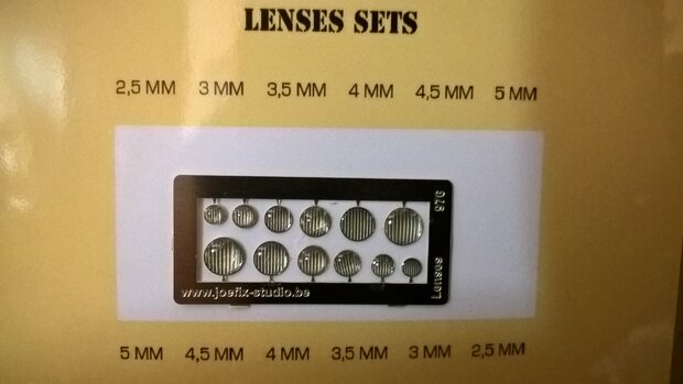 Headlights transparent, round set 2.5 - 5 mm