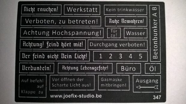 Stencil: German warning text