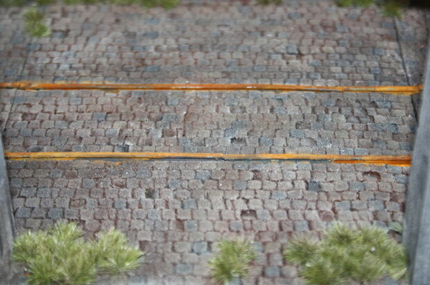 Cobble street with rail module E set  1/35