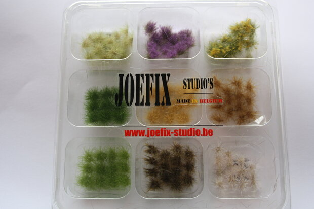  9 different grass tufts set