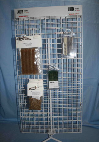 metal white rotatable display without hooks